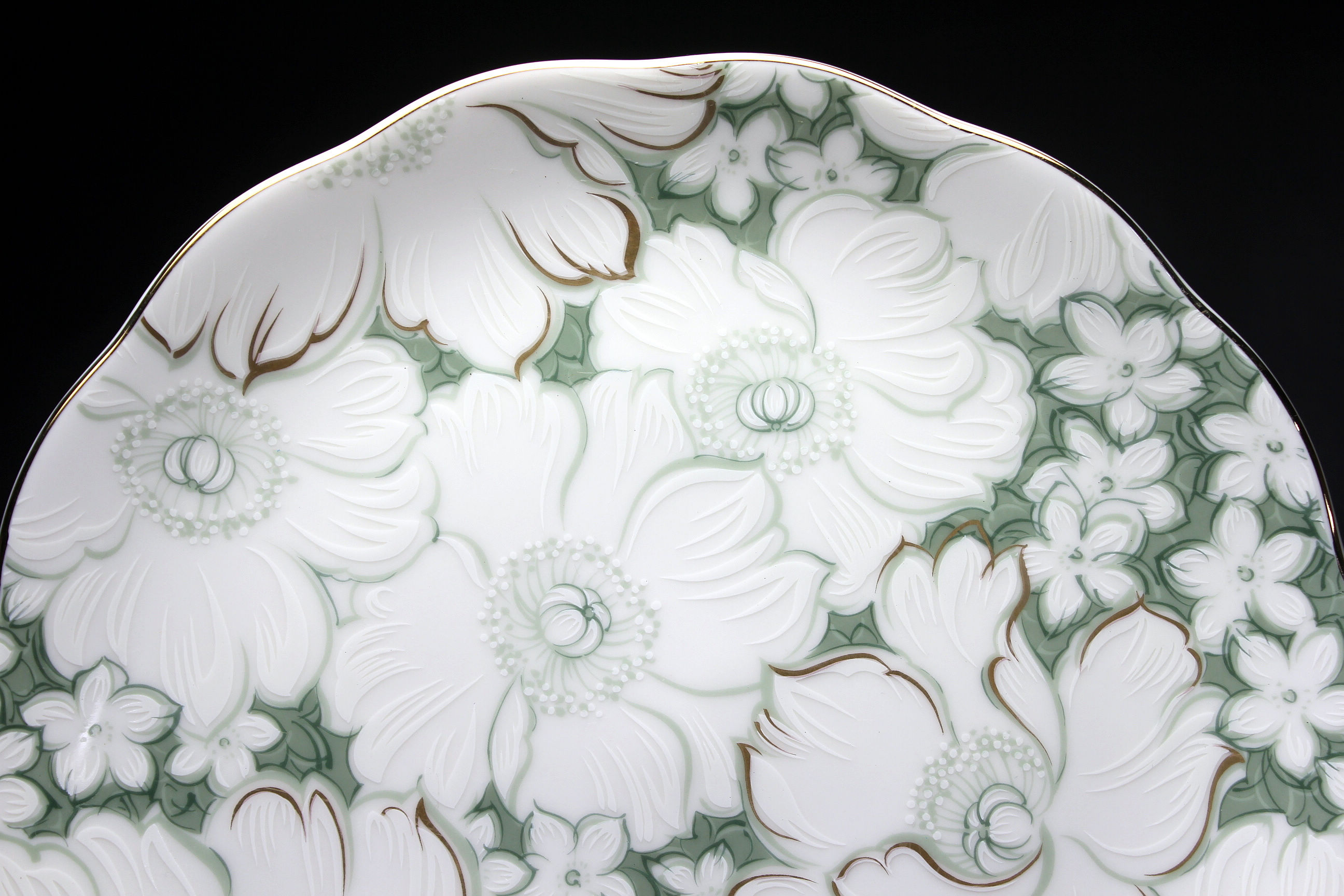 【余韵】 ナルミ\/Narumi 色絵牡丹文 大皿★无伤美品 us186 - 乐淘(Letao)日本代购网